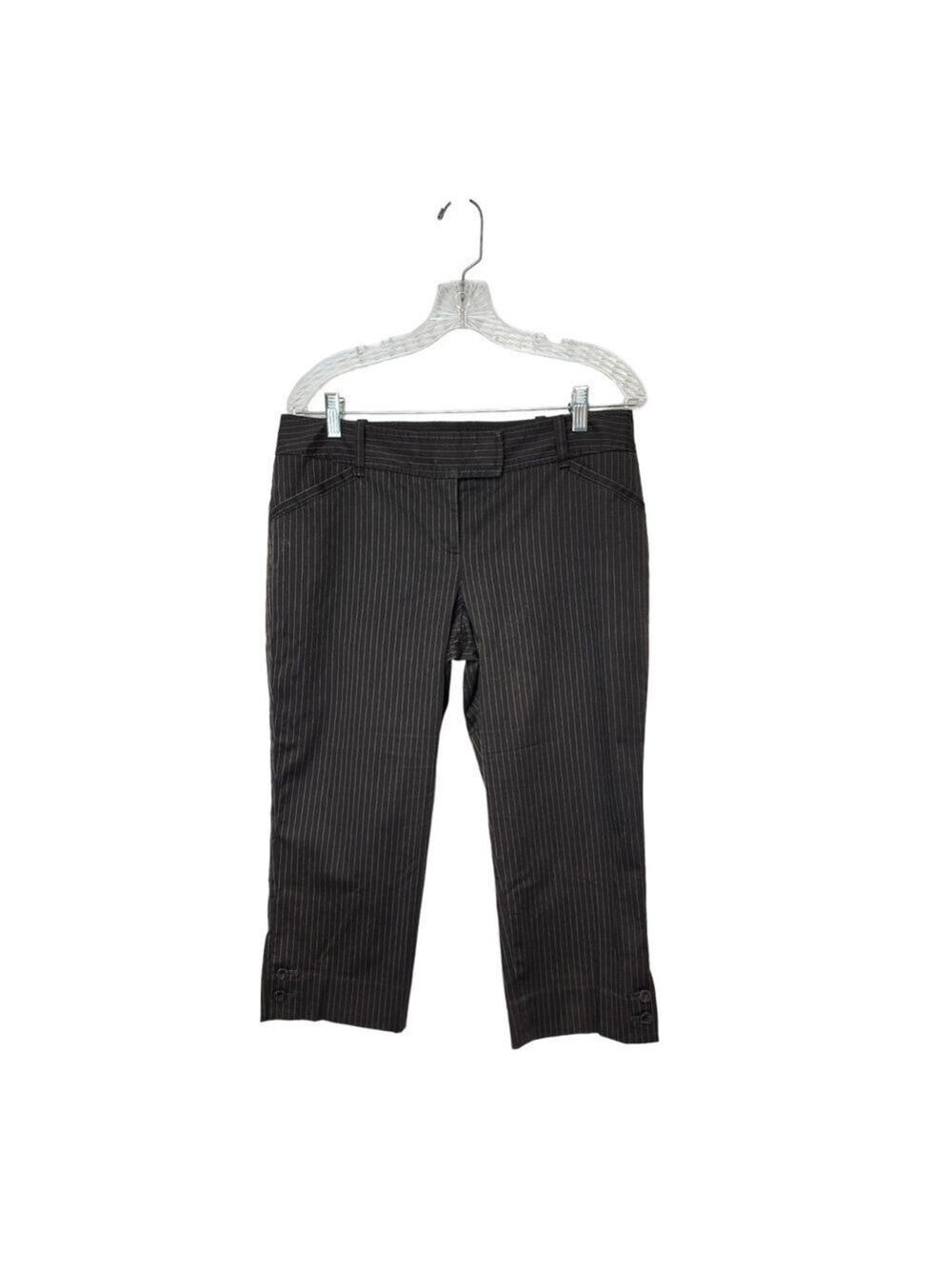 The Limited Drew Fit  Pinstripe Brown/White Capri Dress Pants Size  10
